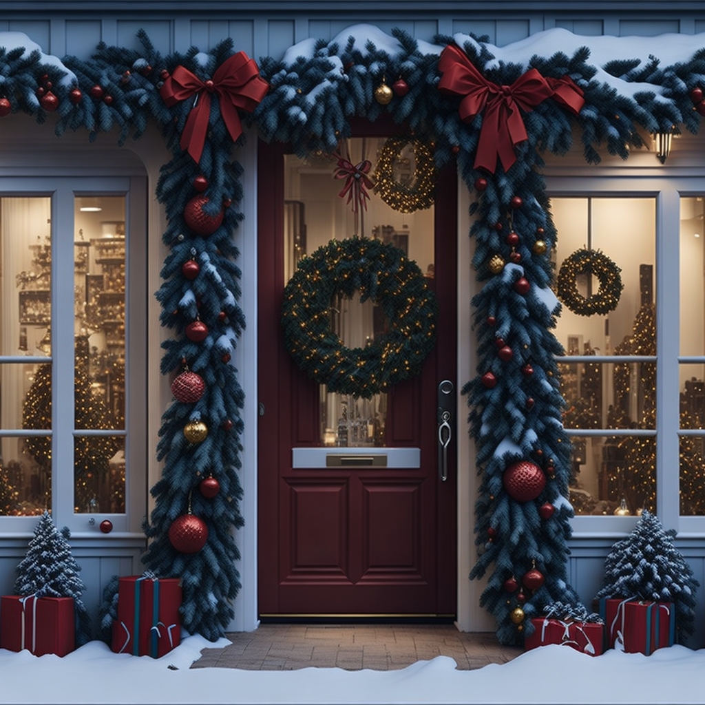 Как украсить входную дверь к Новому году