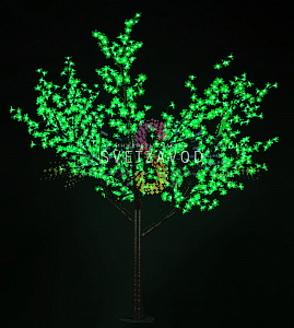 Светодиодное дерево Сакура, 1,9 м, Ø1,5 м, зеленое, 24B, 864LED, IP65