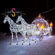 Светодиодная фигура "Карета с лошадьми", 750х300 см, белая, золотистая