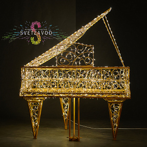 Светодиодная фигура 3D "Рояль", 180 см, теплая белая
