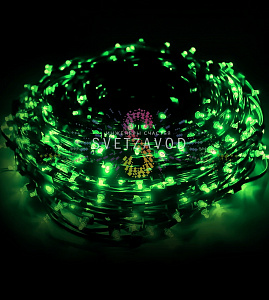 Клип Лайт 12В, фиксинг, зеленый, 666 LED, 100м, темно-зеленый ПВХ, IP65, с трансформатором