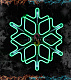 Светодиодная Снежинка, 60см, зеленая, неон, с эффектом тающих сосулек, 220В, IP65