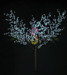Светодиодное дерево Сакура, 1,9 м, Ø1,5 м, белое, 24B, 864LED, IP65