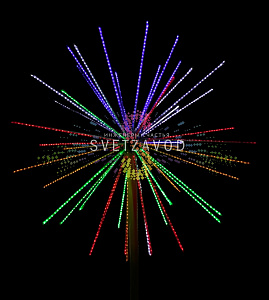 Световой фейерверк "Шар", Ø3м, мульти, 220В, 52 луча