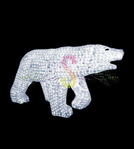 Акриловая фигура 3D Белый медведь, 70х125 см, 1416 LED, 24В, с трансформатором