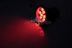 Точечный поворотный светодиодный прожектор, красный, 12В, 9Вт, серый корпус