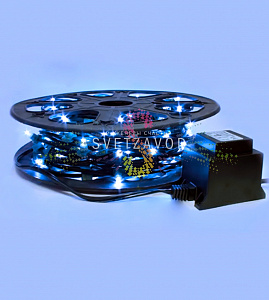 Клип Лайт 12В, фиксинг, синий, 200 LED, 30м, темно-зеленый ПВХ, IP65, с трансформатором