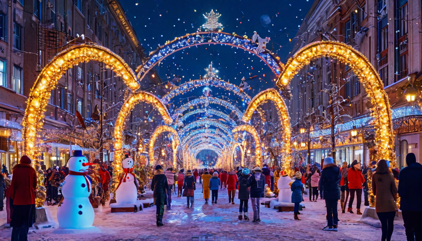 Идеи и советы для уличной новогодней фотосессии с светящимися фигурами