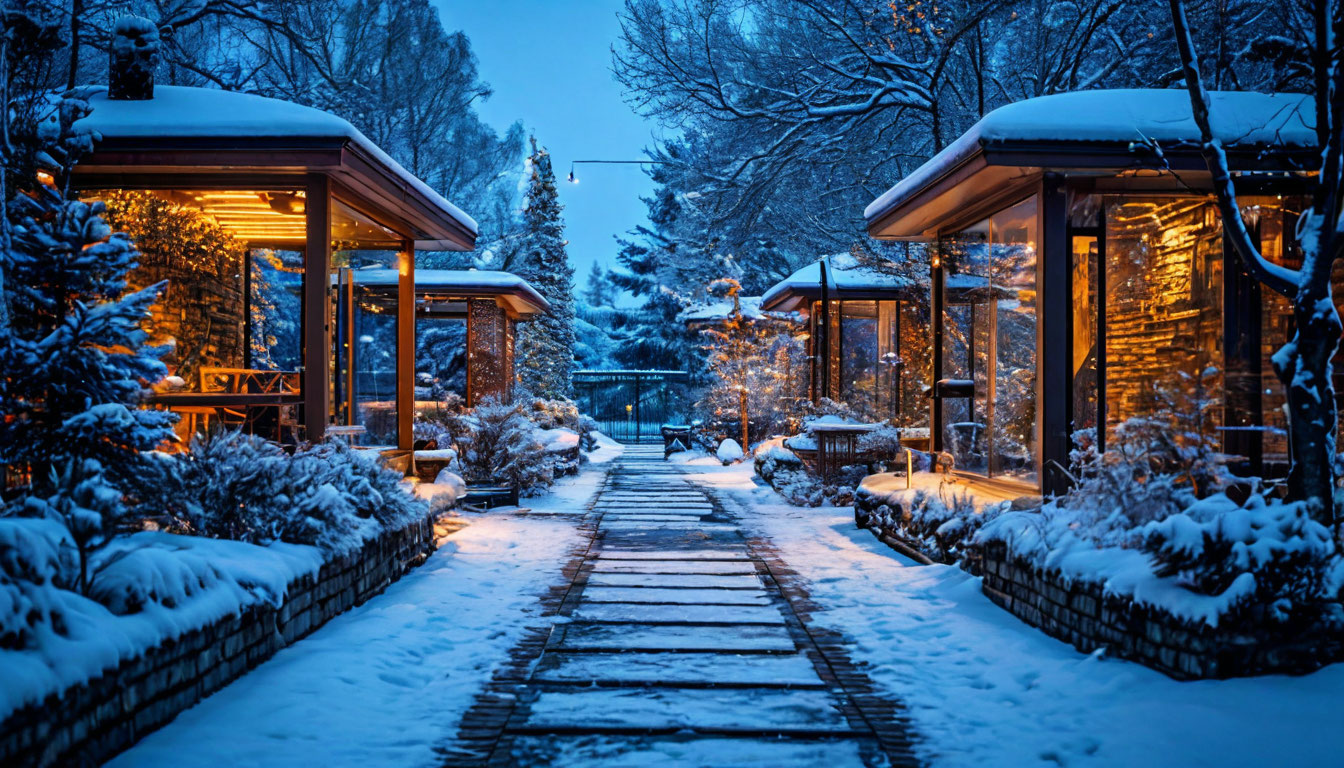 Гибкий неон для зимней ландшафтной подсветки в 2025 году