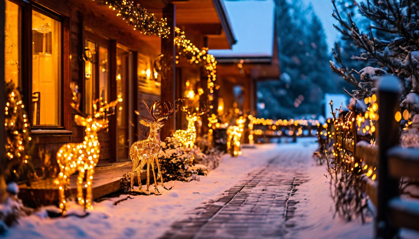 Новогоднее оформление загородного дома: идеи и тренды 2025