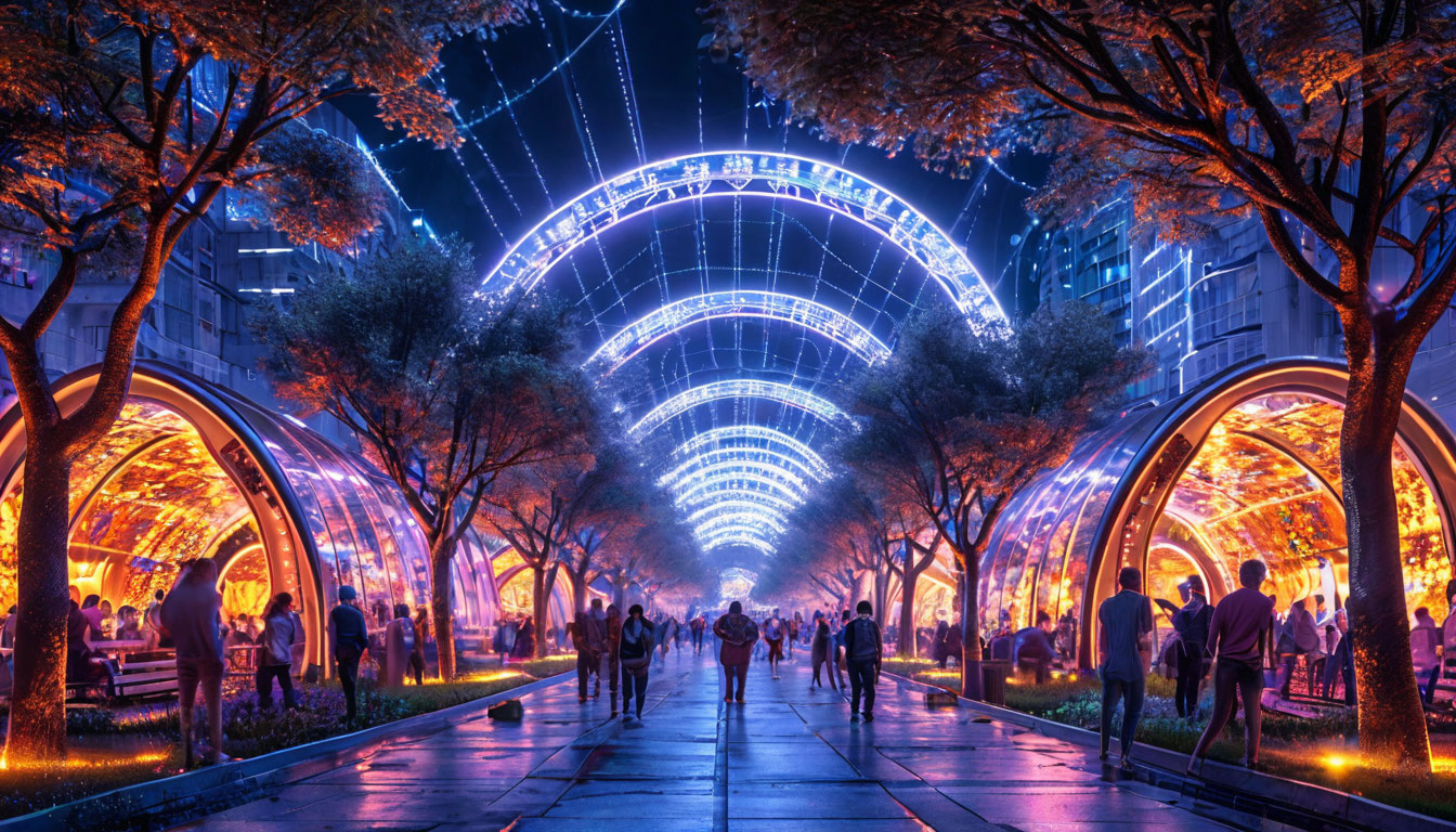 Тренды декоративного освещения уличных ярмарок и фестивалей в 2025 году