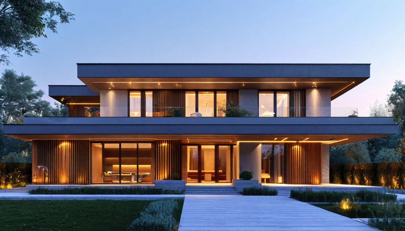 Световые линии на фасаде дома: как сделать и выбрать цвет