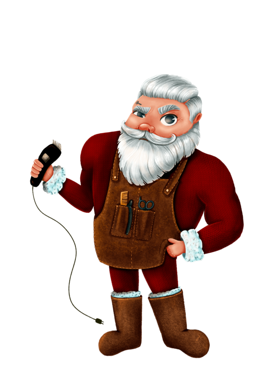 Сравнительная иллюстрация различных образов Санта Клауса в современной культуре и профессиональных сферах