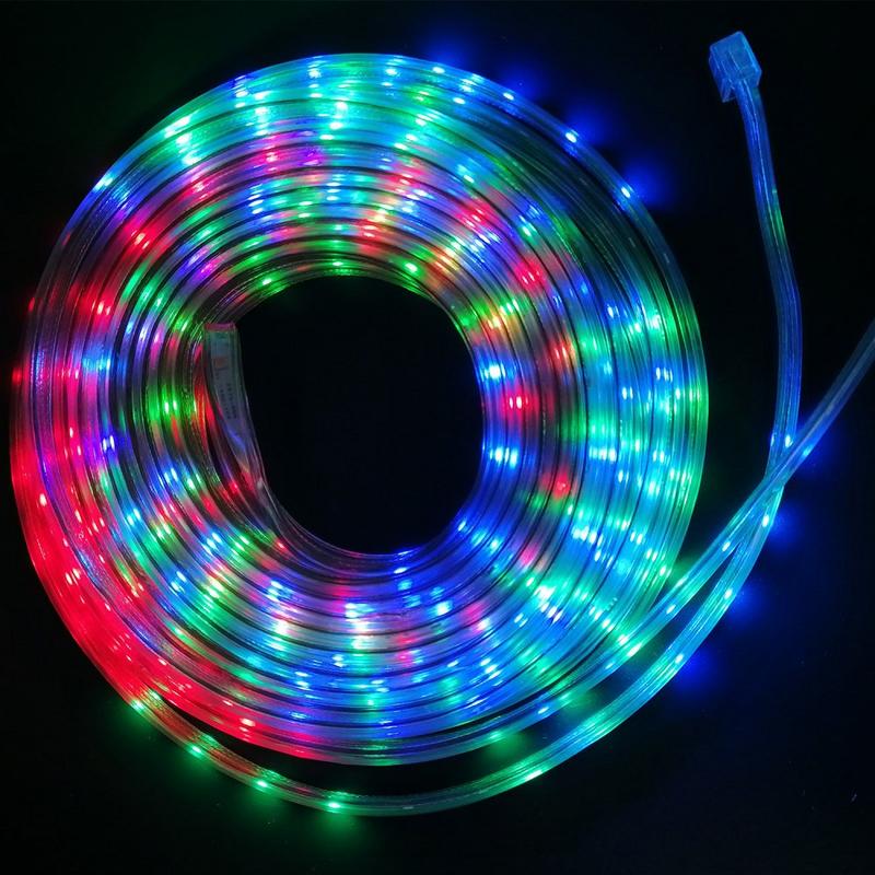 Уличная гирлянда дюралайт длиной 10 метров со светодиодами RGB, плоская конструкция для контурного освещения фасадов и заборов