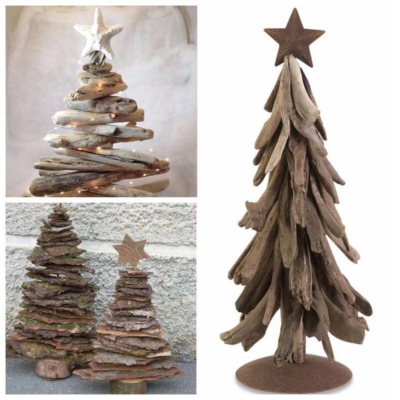 Минималистичный новогодний декор из натурального дерева с эко-материалами в пастельных тонах