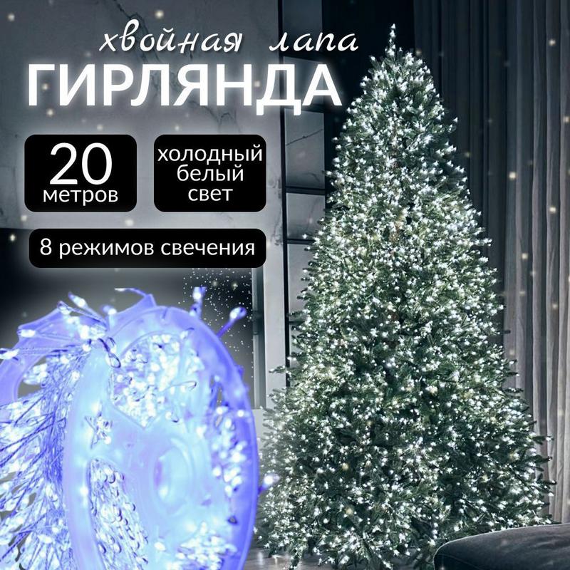 Современная светодиодная гирлянда для новогодней елки с безопасным и экономичным освещением