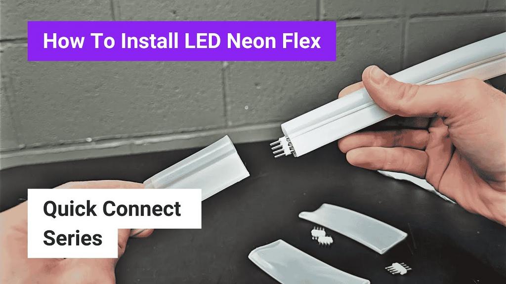 Монтаж быстросъемного коннектора на гибкий неон: процесс вставки пинов в разрез светодиодной ленты