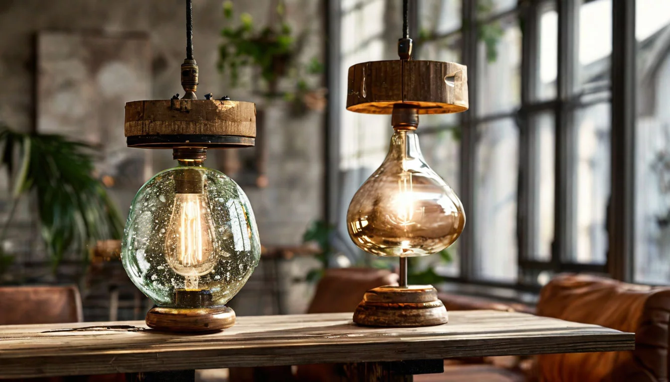Светильники из переработанных материалов: стекло, металл, дерево. Мировой тренд 2025 Светильники из переработанных материалов: стекло, металл, дерево. Мировой тренд 2025
