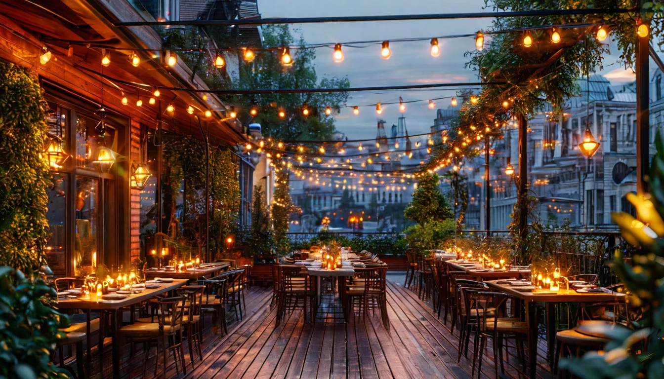 Как уличные ретро гирлянды из лампочек стали трендом в России и мире