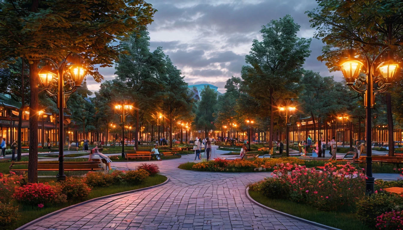 Современное освещение парков в малых городах России: технологии, дизайн, примеры