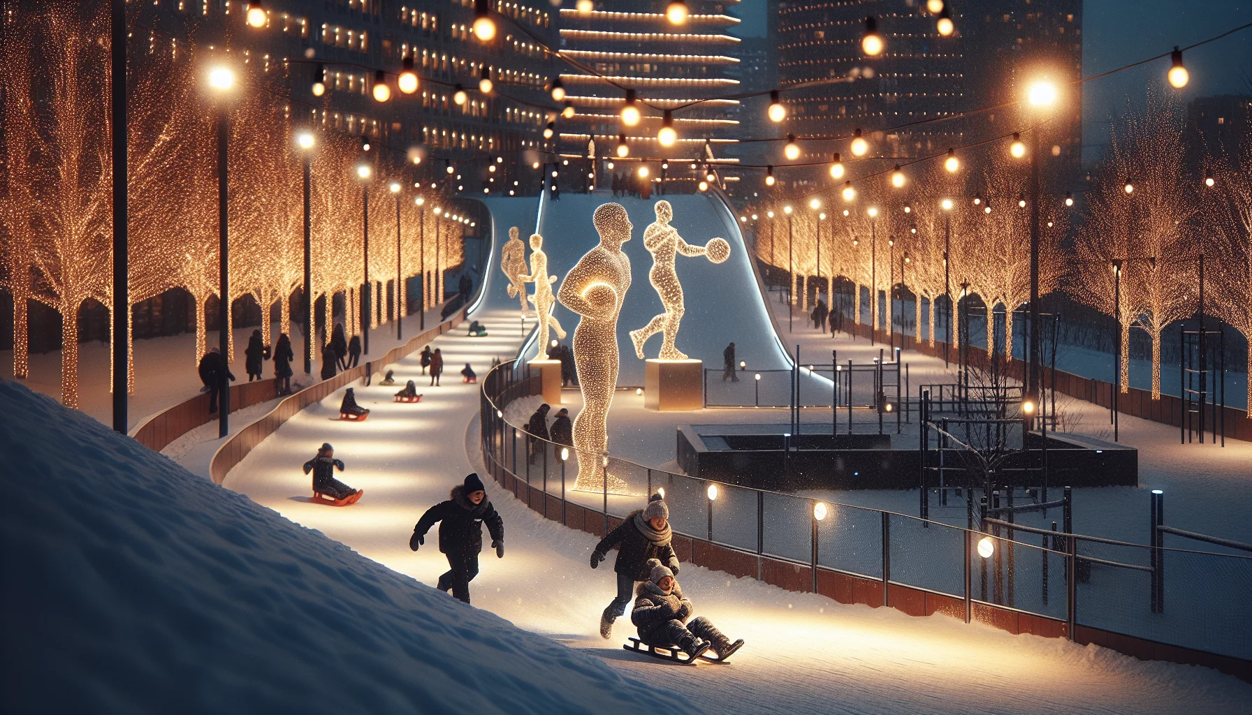 Светодиодное новогоднее освещение для детских и спортивных площадок