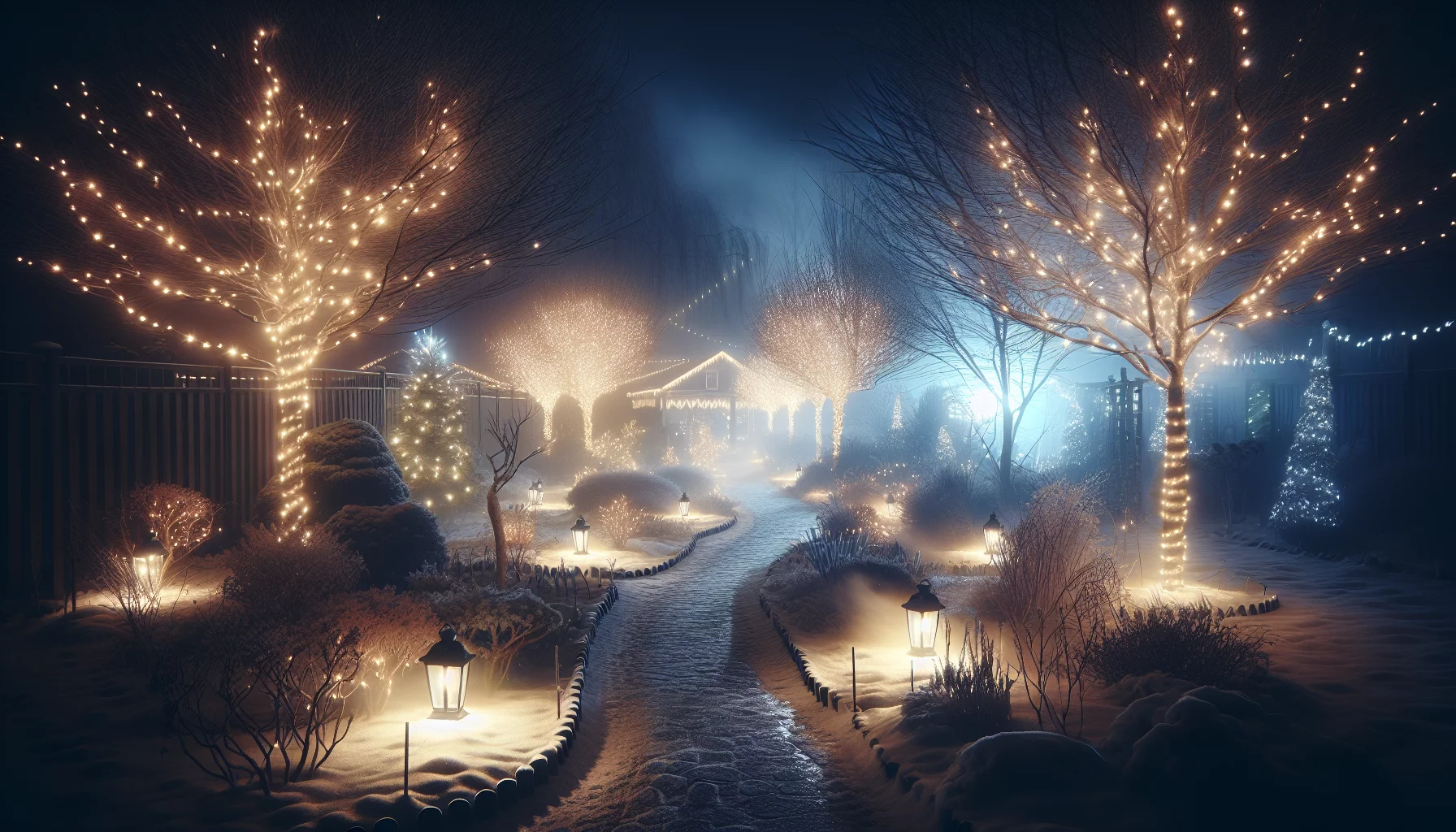 Садовое освещение: LED-гирлянды, дюралайт и фонари для праздничного декора