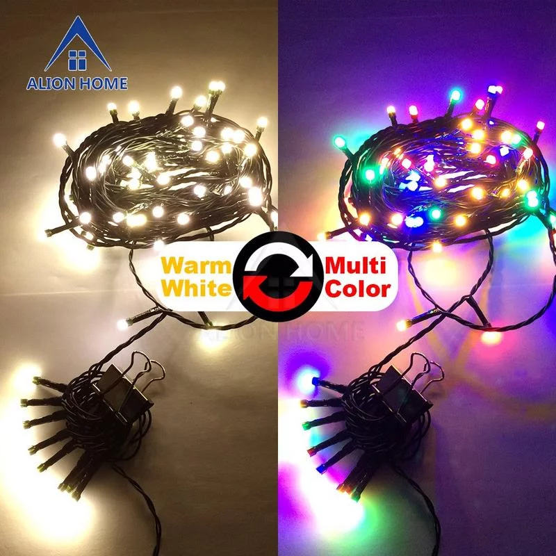 Теплые белые и разноцветные гирлянды Dual-Color DIP LED для новогоднего декора