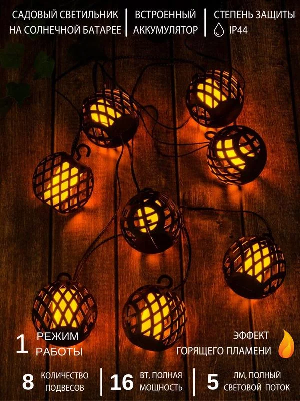 Сравнение LED и других типов гирлянд Садовая гирлянда на солнечной батарее с аккумулятором Огненные шары Uniel - сравнение энергоэффективности разных типов освещения