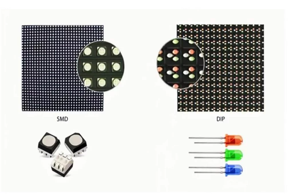 Сравнение конструкций DIP и SMD светодиодов: DIP-светодиоды имеют выводную конструкцию в виде миниатюрных лампочек, а SMD-светодиоды представляют собой компактные чипы поверхностного монтажа