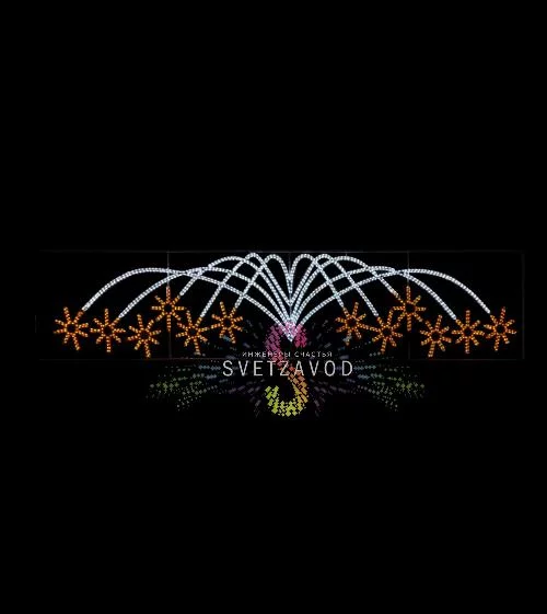 Светодиодная перетяжка "Фейерверк-звездопад", 400х90 см, белая, желтая