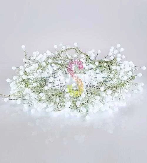 Гирлянда Мишура, 6м, 576 LED, 220В, прозрачный ПВХ, белая, IP20, с контроллером, Neon-Night