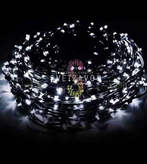 Клип Лайт 12В, фиксинг, белый, 666 LED, 100м, темно-зеленый ПВХ, IP65, с трансформатором