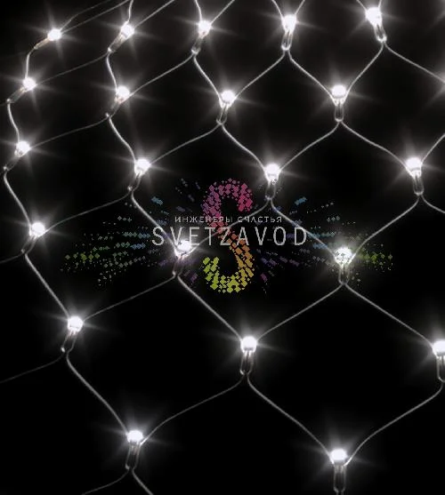 Светодиодная сетка, 2х3м, белая, 384 LED, прозрачный ПВХ, IP65, Rich Led
