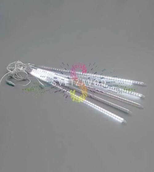 Гирлянда Тающие сосульки, белая, 5х100см, шлейф 3м, 220В, 480LED, IP54, с блоком питания