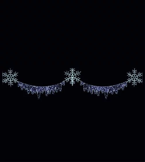 Светодиодная перетяжка "Снег и лед" 570х130 см, белая