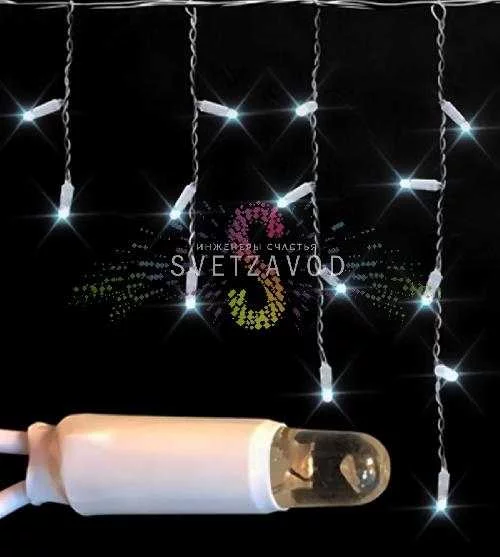 Светодиодная бахрома Айсикл, 3х0,5м, фиксинг, 220В, белая, прозрачный ПВХ, IP65, Rich Led Светодиодная бахрома Айсикл, 3х0,5м, фиксинг, 220В, белая, прозрачный ПВХ, IP65, Rich Led