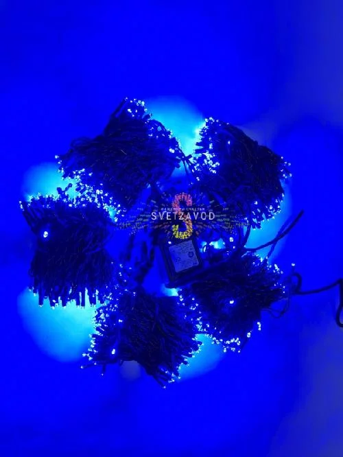 Клип Лайт Спайдер, 24В, 5 нитей по 20м, синий, мерцающий, BF, черный ПВХ, IP64