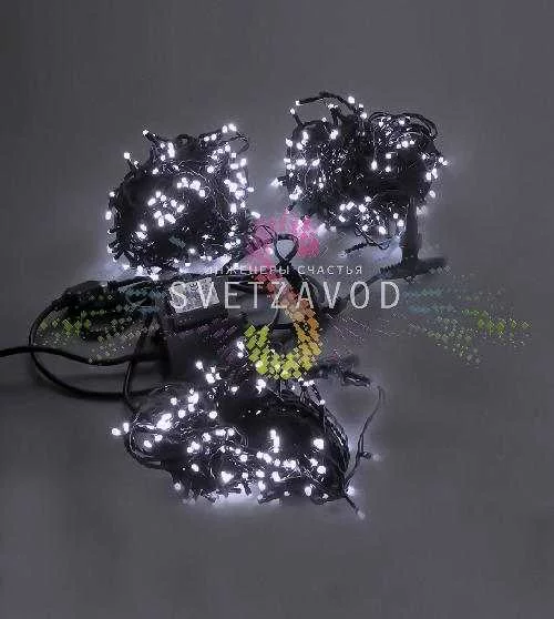 Клип Лайт Спайдер, 24В, 3 нити по 20м, белый, мерцающий, WF, черный ПВХ, IP54