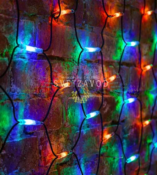 Световая сеть, 2х3м, 220В, мульти, черный каучук, IP67, с контроллером, Neon-Night