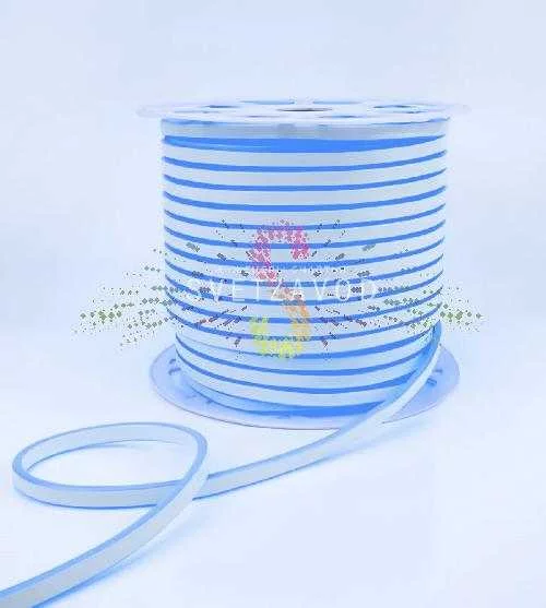 Светодиодный гибкий неон, двухсторонний, синий, 8х16мм, 100м, 120SMD2835, 220В, IP65, Neon-Night