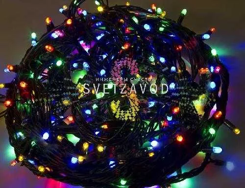 Гирлянда-нить Твинкл Лайт, 220В, чейзинг, мульти, 10м, черный ПВХ, IP54, контроллер в комплекте