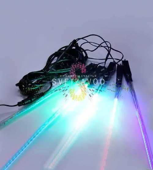 Гирлянда Тающие сосульки, мульти RGB, 5х50см, шлейф 5м, 12В, 320LED, IP54, с блоком питания