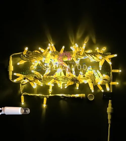 Гирлянда-нить Стринг Лайт, 220В, фиксинг, желтая, 10м, белый ПВХ, IP65, Rich Led Гирлянда-нить Стринг Лайт, 220В, фиксинг, желтая, 10м, белый ПВХ, IP65, Rich Led