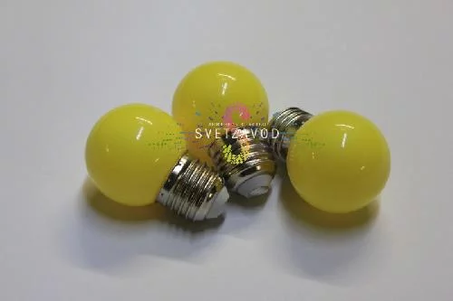 Декоративная лампа, Е27, 4 LED, 1,2Вт, Ø45мм, желтая, диммируемая