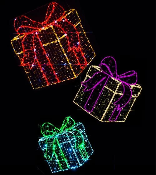 Светодиодное панно "Подарки" 3шт, h350 см Светодиодное панно "Подарки" 3шт, h350 см