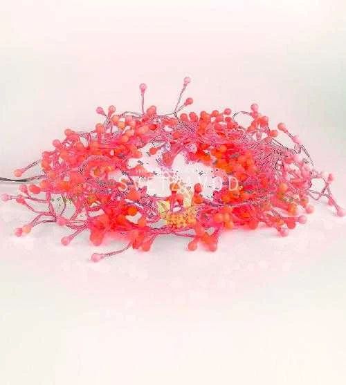 Гирлянда Мишура, 6м, 576 LED, 220В, прозрачный ПВХ, красная, IP20, с контроллером, Neon-Night