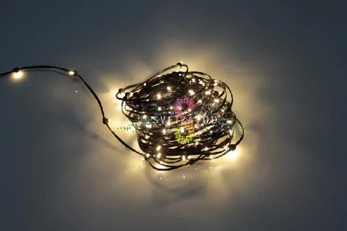 Клип Лайт 12В, фиксинг, теплый белый, 135 LED, 20м, черный ПВХ, IP64