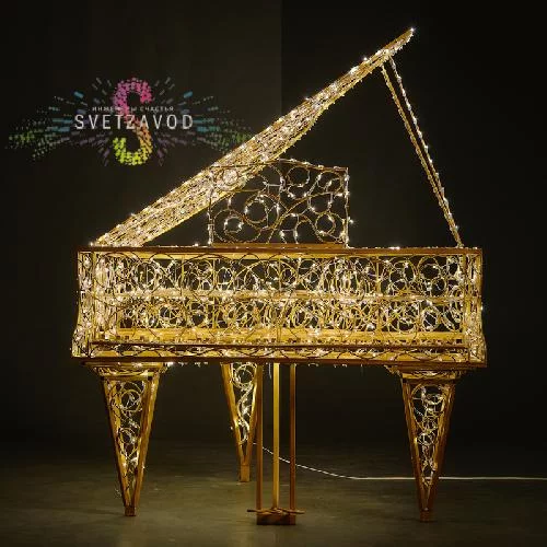 Светодиодная фигура 3D "Рояль", 180 см, теплая белая