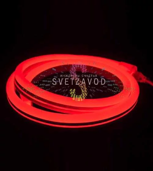 Светодиодный гибкий неон, двухсторонний, красный, 8х16мм, 50м, 120SMD2835, 220В, IP65, Rich Led