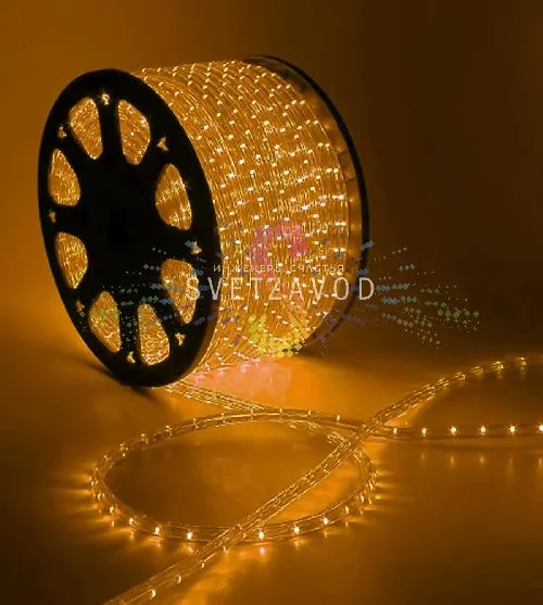 Светодиодный дюралайт, Ø 13мм, 12В, 2W, 36 led/м, фиксинг, желтый, 100м Светодиодный дюралайт, Ø 13мм, 12В, 2W, 36 led/м, фиксинг, желтый, 100м